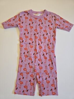 NWOT Hanna Andersson Girls 160 (14-16) Pink Flamingo Short John Pajamas